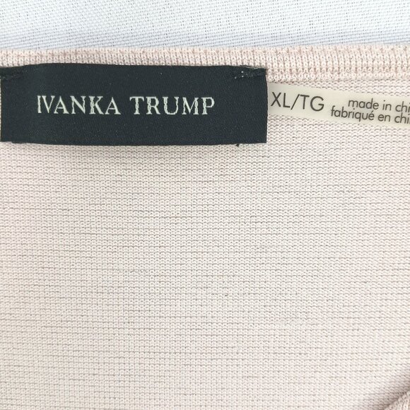 Ivanka Trump Powder Pink Silver Lurex Jersey Top Blouse with Ruffle Front EUC - Picture 5 of 7